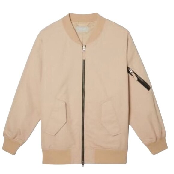 Everlane The Bomber Jacket Oversized Gender Neutral Khaki Jacket Size S - Picture 1 of 11